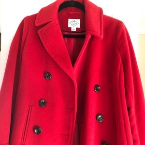 Red Wool Peacoat